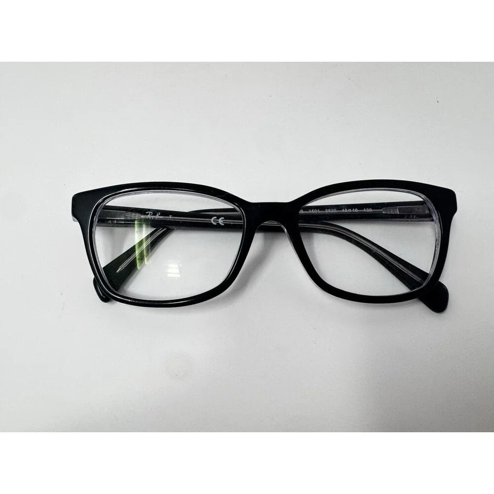 Ray-Ban RB1591 3529 Junior Black Clear Gray Eyeglass Frames 48-16-130 Authentic